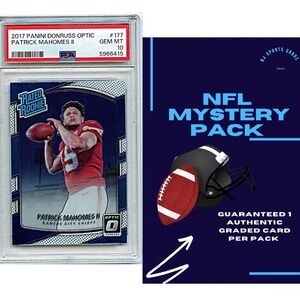 NFL PSA MYSTERY PACK!!! 1 PSA Graded Card, + Rookies, Inserts, Fun Chase!